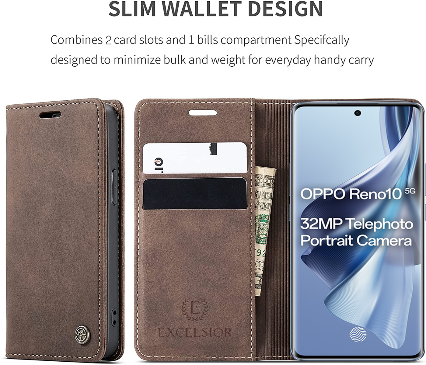 Oppo Reno 10 | 10 Pro Premium PU Leather Wallet flip Cover Case By Excelsior