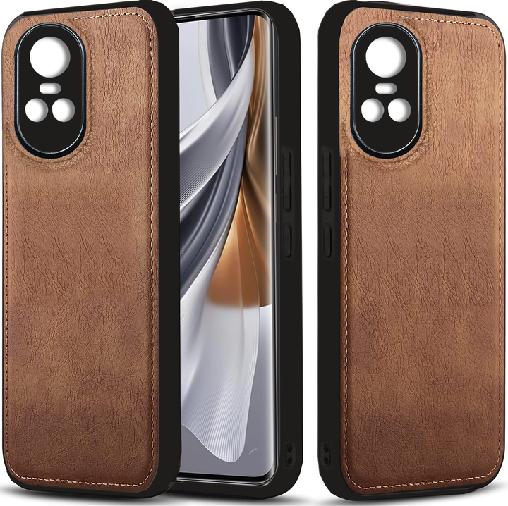 Cover In Pelle Con Portafoglio Per Oppo Reno 10 Pro 5G / Reno 10 5G - Custodia Magnetica Con Supporto E Slot Carte (Marrone)