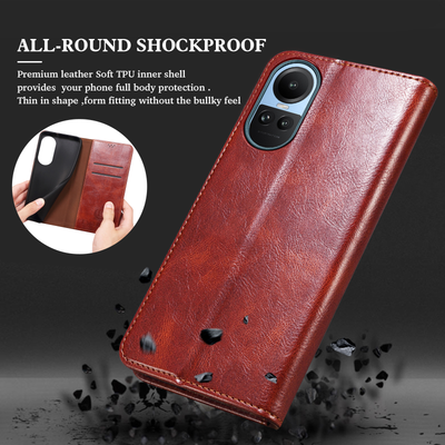 Oppo Reno 10 | Oppo Reno 10 Pro Premium Vintage PU Leather Wallet flip Cover Case By Excelsior