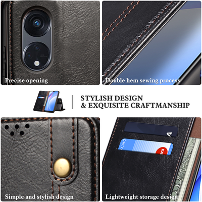 Excelsior Premium Vintage PU Leather Wallet flip Cover Case For Oppo Reno 8T 5G