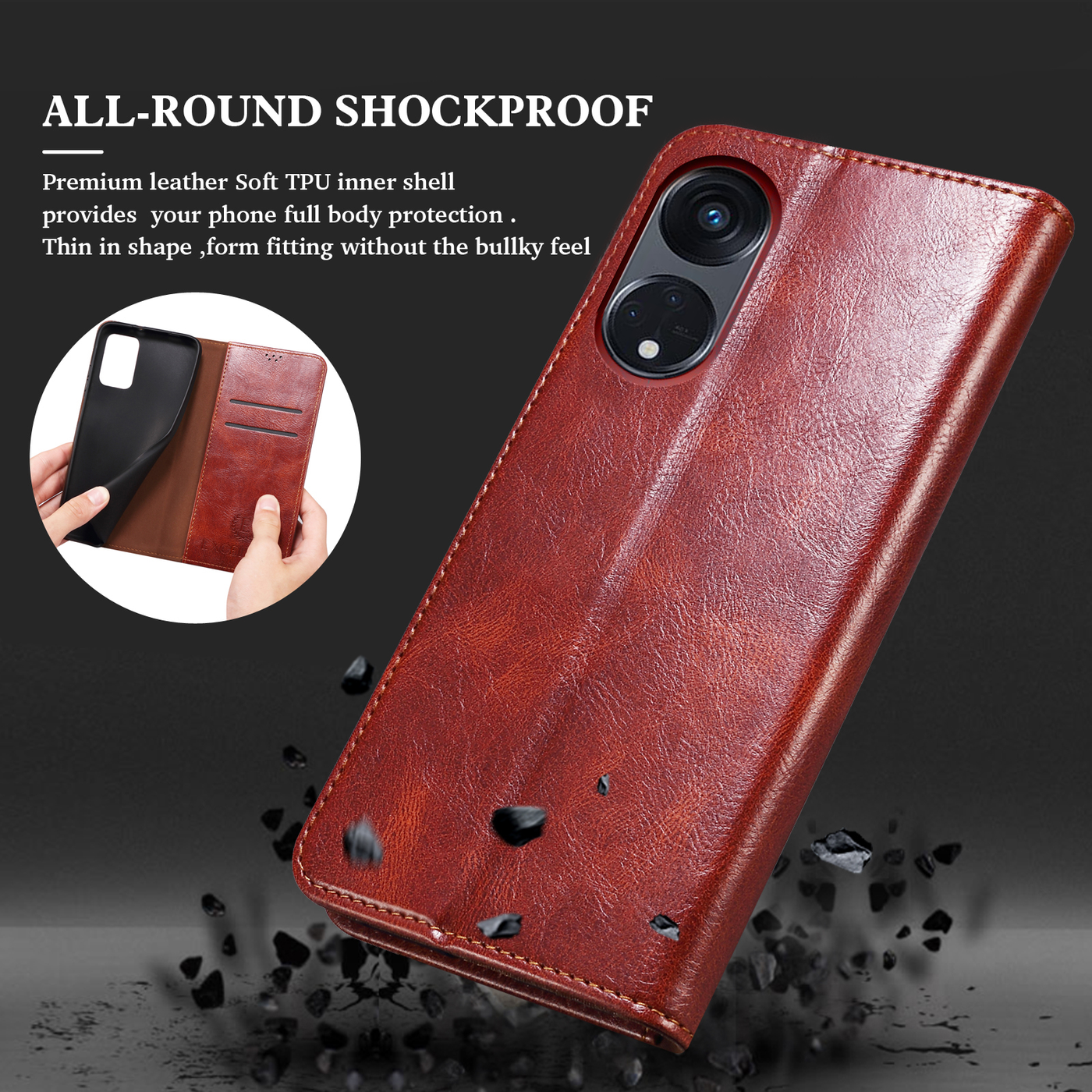 Excelsior Premium Vintage PU Leather Wallet flip Cover Case For Oppo Reno 8T 5G