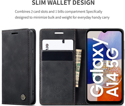 Samsung Galaxy A14 Premium Retro PU Leather Wallet flip Cover Case By Excelsior