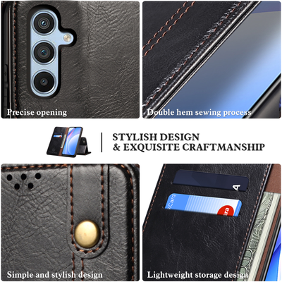 Excelsior Premium PU Vintage Leather Wallet flip Cover Case For Samsung Galaxy A14 5G