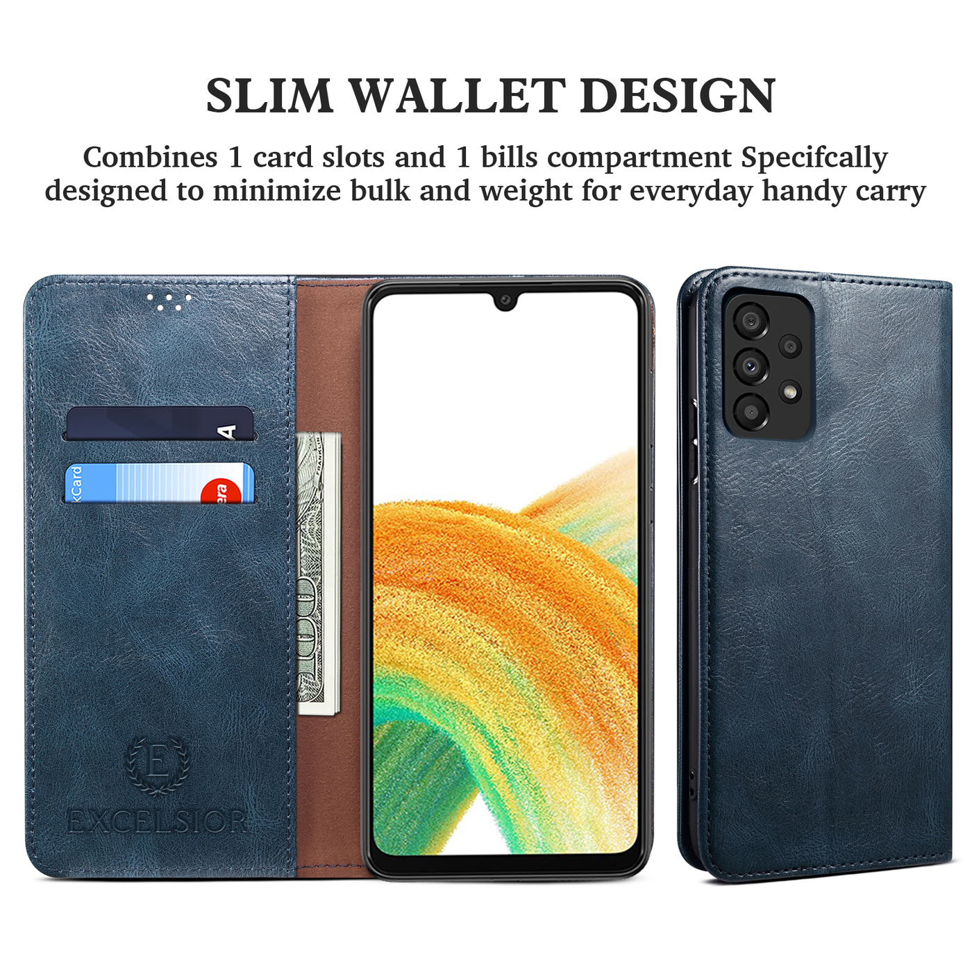 Excelsior Premium Vintage PU Leather Wallet flip Cover Case For Samsung Galaxy A73 5G
