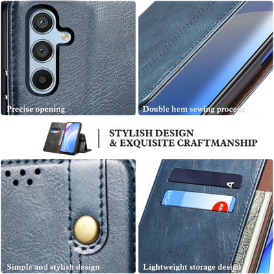 Excelsior Premium PU Vintage Leather Wallet flip Cover Case For Samsung Galaxy A14 5G