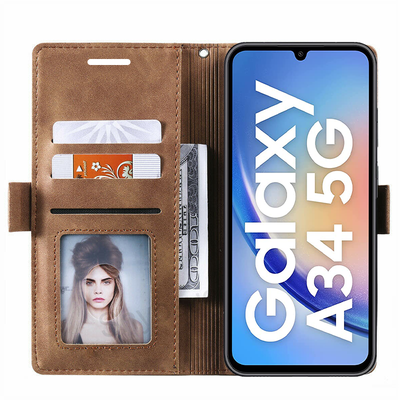Excelsior Premium Leather Wallet flip Cover Case For Samsung Galaxy A34 5G