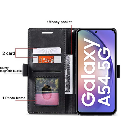 Samsung Galaxy A54 Premium PU Leather Wallet flip Cover Case By Excelsior