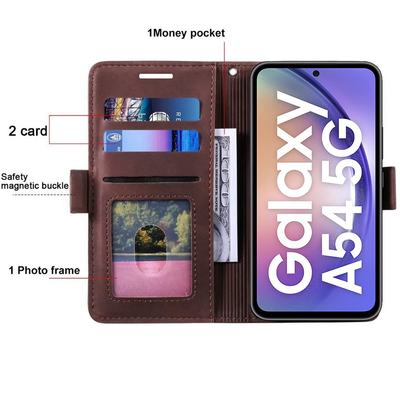 Excelsior Premium Leather Wallet flip Cover Case For Samsung Galaxy A54