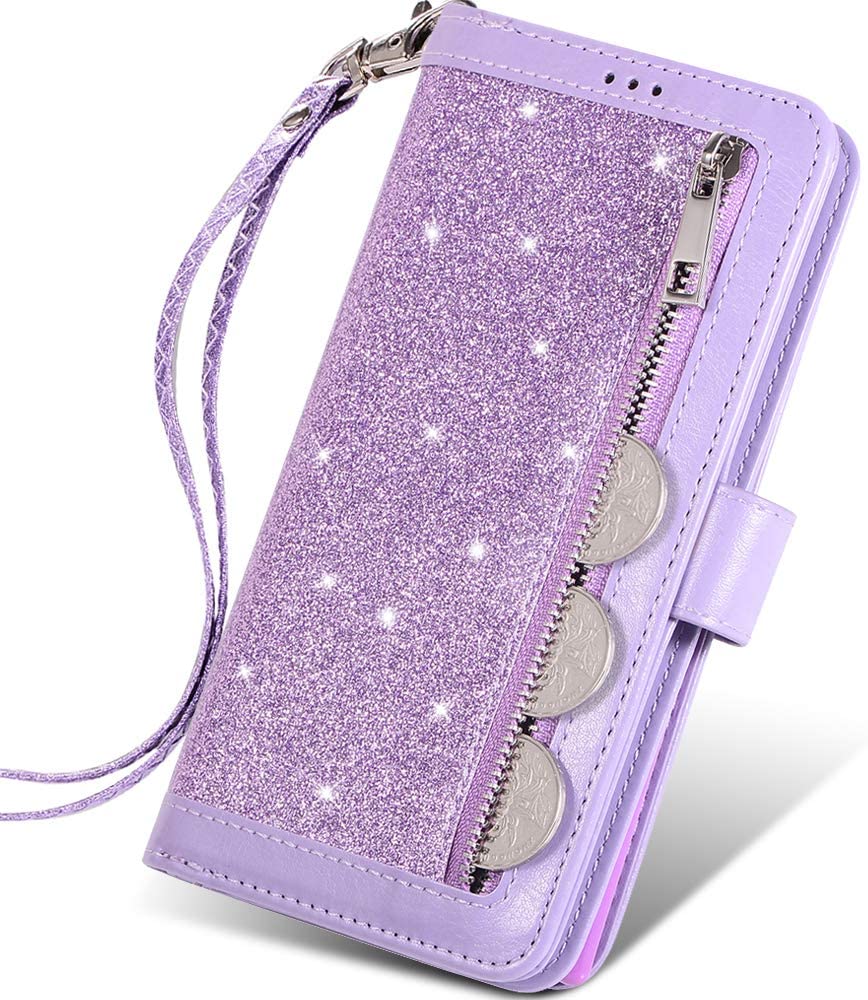 Samsung Galaxy S23 Ultra Premium Leather Glitter Wallet Flip Case Cover | Trifold Purse Clutch By Excelsior