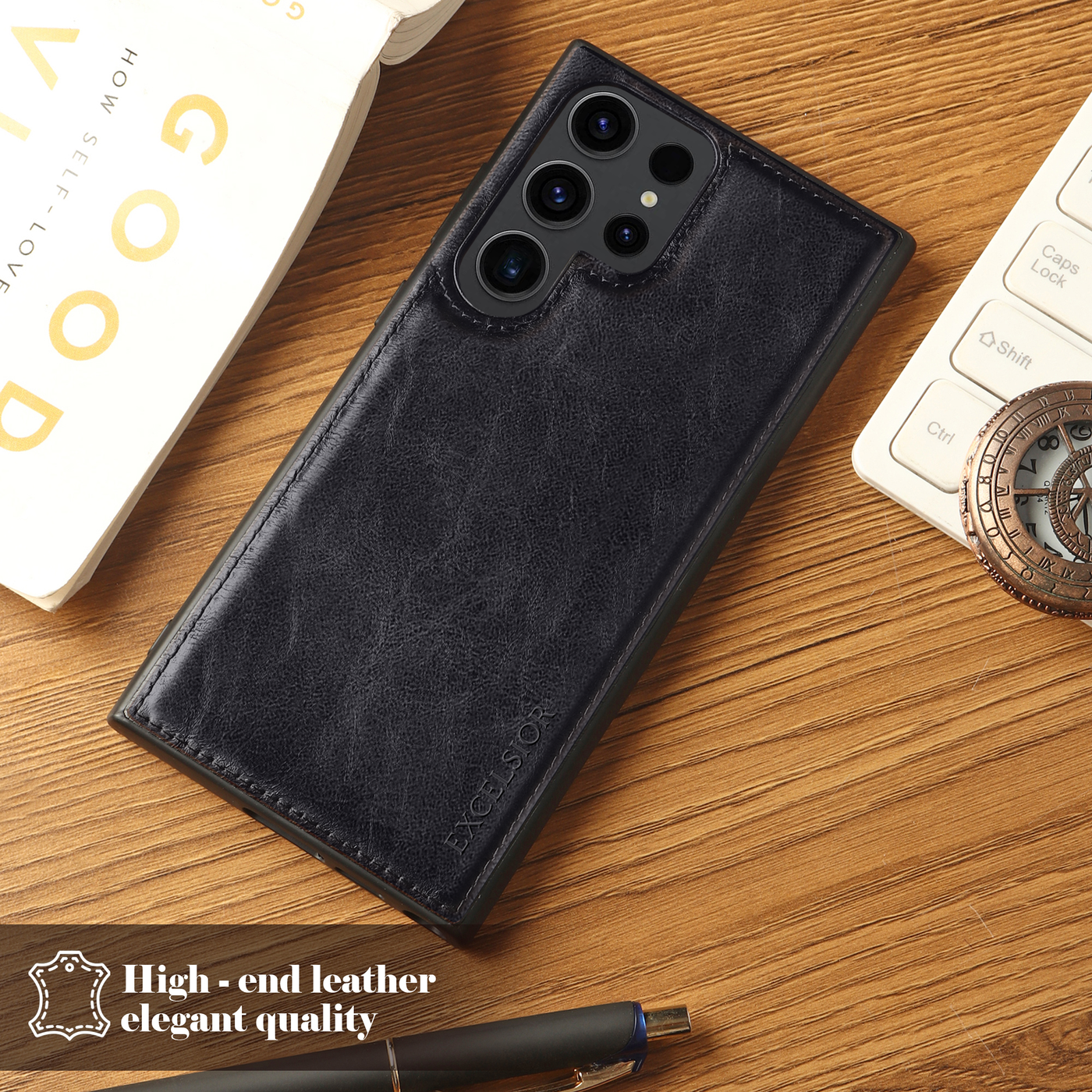 Excelsior Premium Classic PU Leather Back Cover case For Samsung Galaxy S23 Ultra 5G