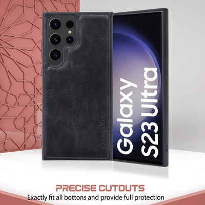 Excelsior Premium Classic PU Leather Back Cover case For Samsung Galaxy S23 Ultra 5G