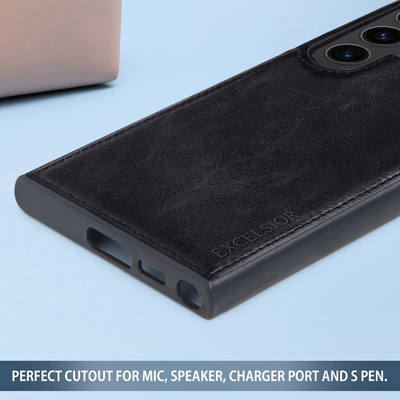 Excelsior Premium Classic PU Leather Back Cover case For Samsung Galaxy S23 Ultra 5G