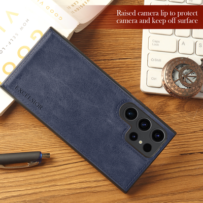 Excelsior Premium Classic PU Leather Back Cover case For Samsung Galaxy S23 Ultra 5G