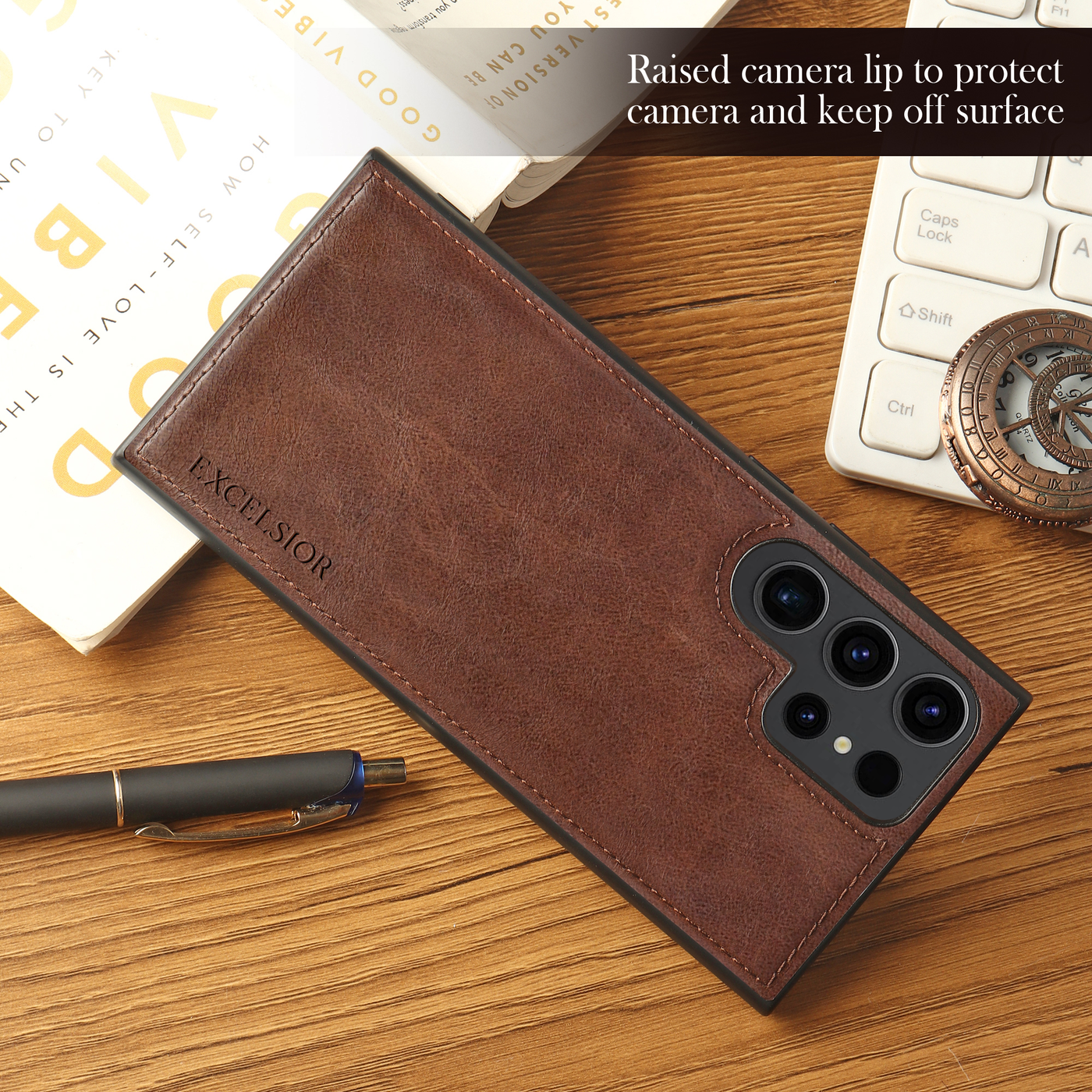 Excelsior Premium Classic PU Leather Back Cover case For Samsung Galaxy S23 Ultra 5G