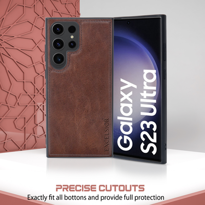 Excelsior Premium Classic PU Leather Back Cover case For Samsung Galaxy S23 Ultra 5G