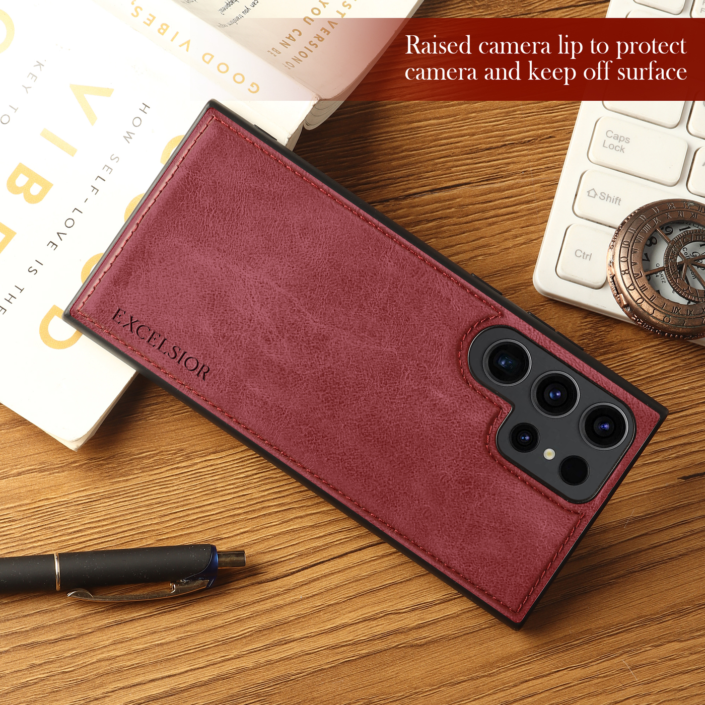 Excelsior Premium Classic PU Leather Back Cover case For Samsung Galaxy S23 Ultra 5G