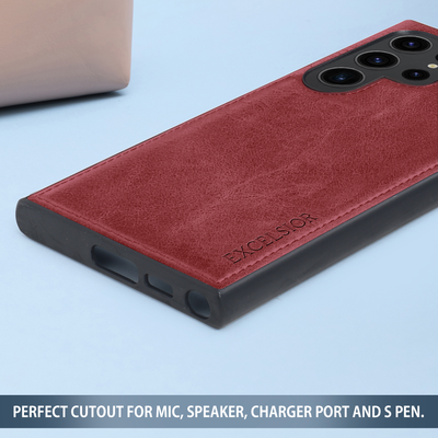 Excelsior Premium Classic PU Leather Back Cover case For Samsung Galaxy S23 Ultra 5G