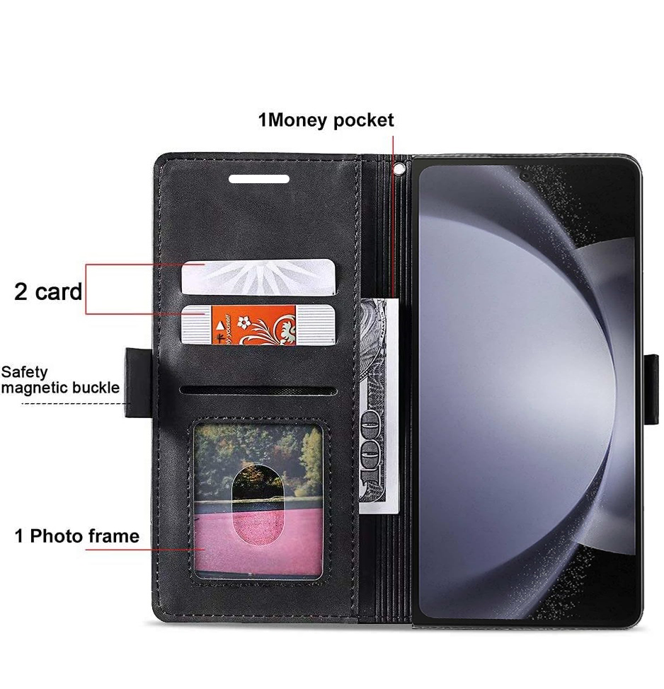 Samsung Galaxy Z Fold5 Premium PU Leather Wallet flip Cover Case By Excelsior