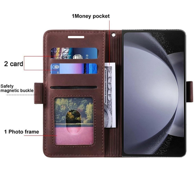 Samsung Galaxy Z Fold5 Premium PU Leather Wallet flip Cover Case By Excelsior