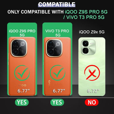 Vivo T3 Pro | Iqoo Z9s Pro 5G Premium PU Leather Wallet flip Cover Case By Excelsior