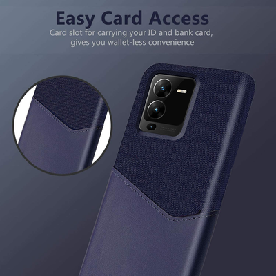 Excelsior Premium Card Holder | PU Leather Hard Back Cover Case for Vivo V25 Pro