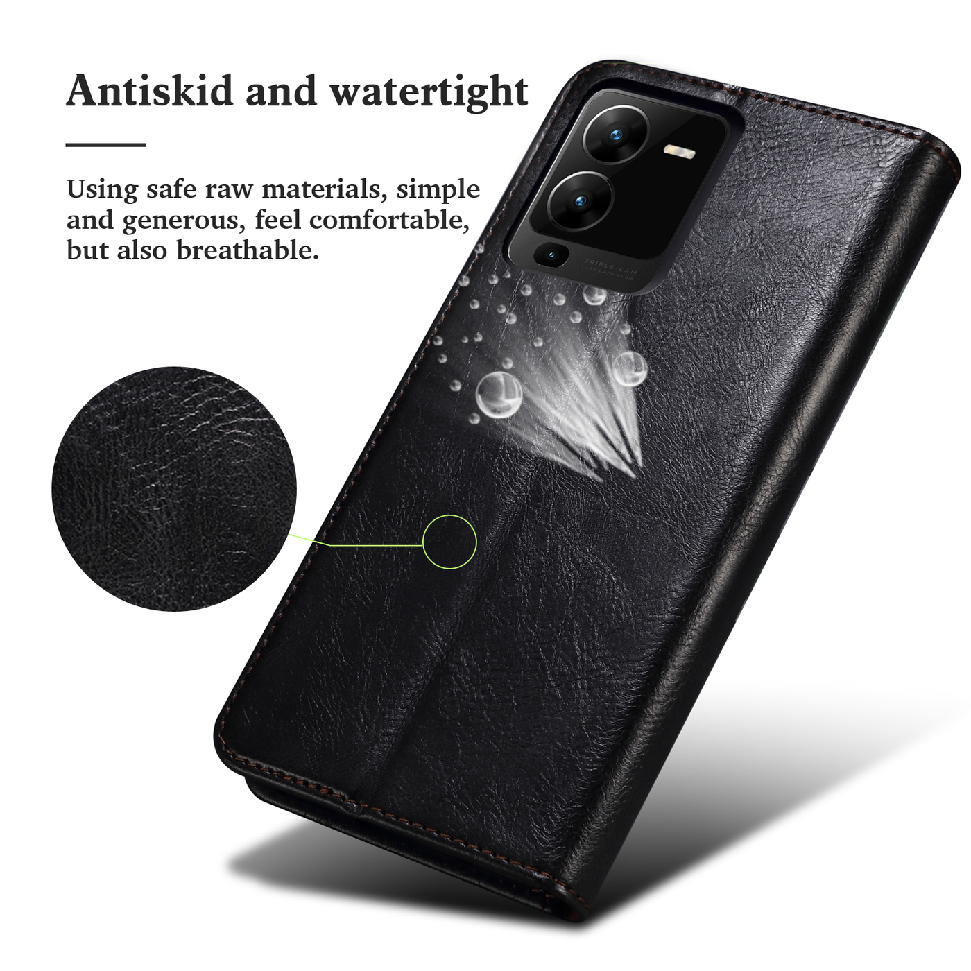 Excelsior Premium Vintage PU Leather Wallet flip Cover Case For Vivo V25 Pro