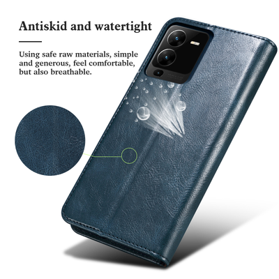 Excelsior Premium Vintage PU Leather Wallet flip Cover Case For Vivo V25 Pro