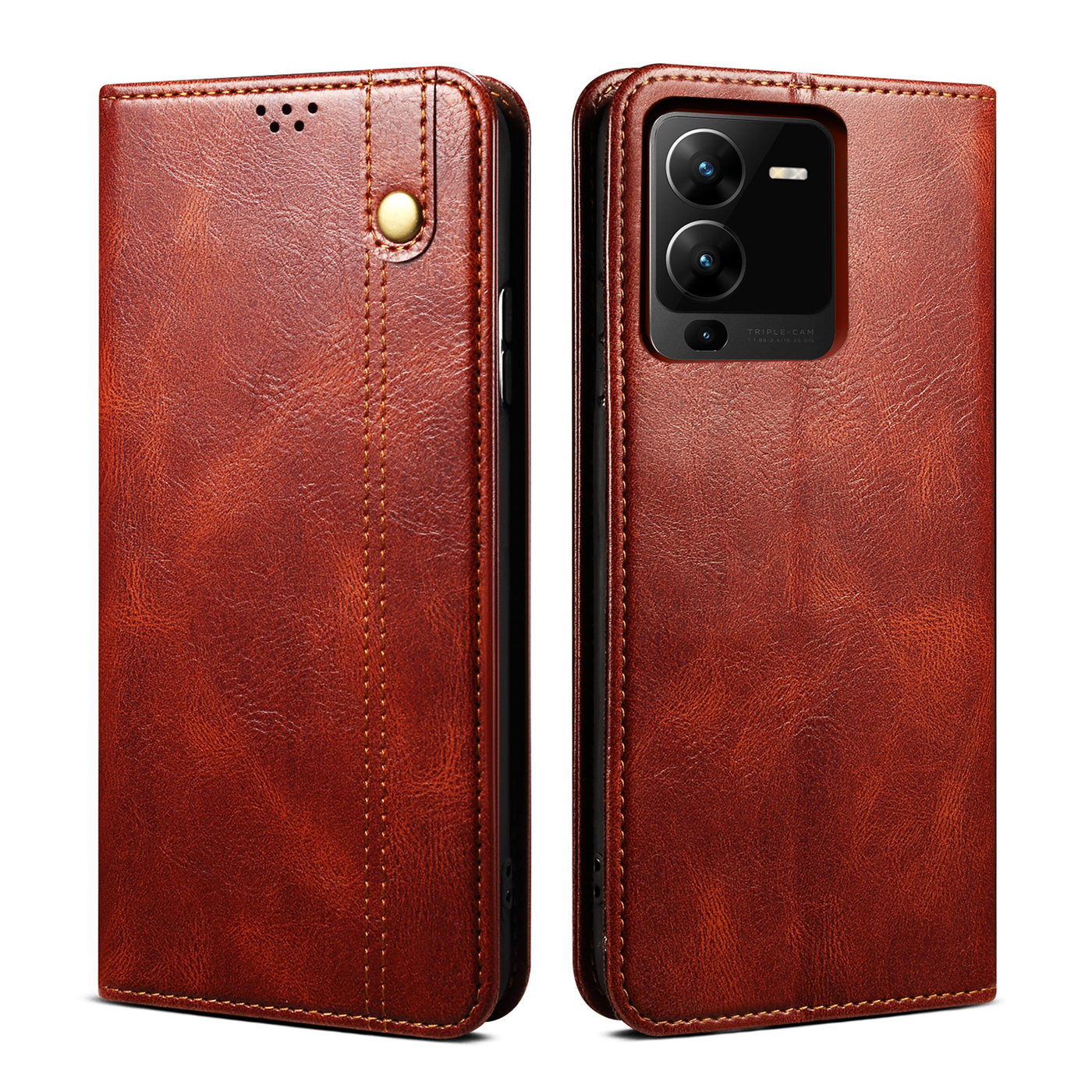 Excelsior Premium Vintage PU Leather Wallet flip Cover Case For Vivo V25 Pro