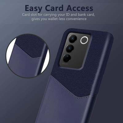 Excelsior Premium Card Holder | PU Leather Hard Back Cover Case for Vivo V27 | Vivo V27 Pro