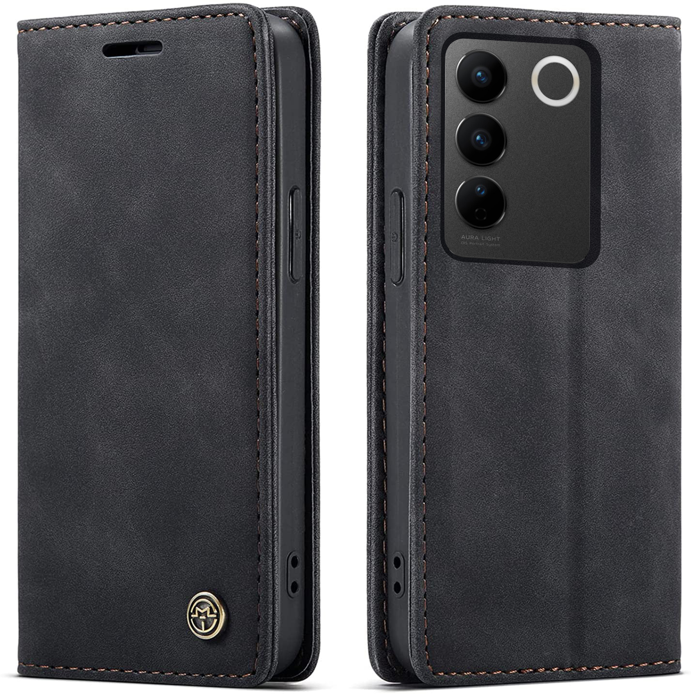 Vivo V27 | Vivo V27 Pro Premium Retro PU Leather Wallet flip Cover Case By Excelsior