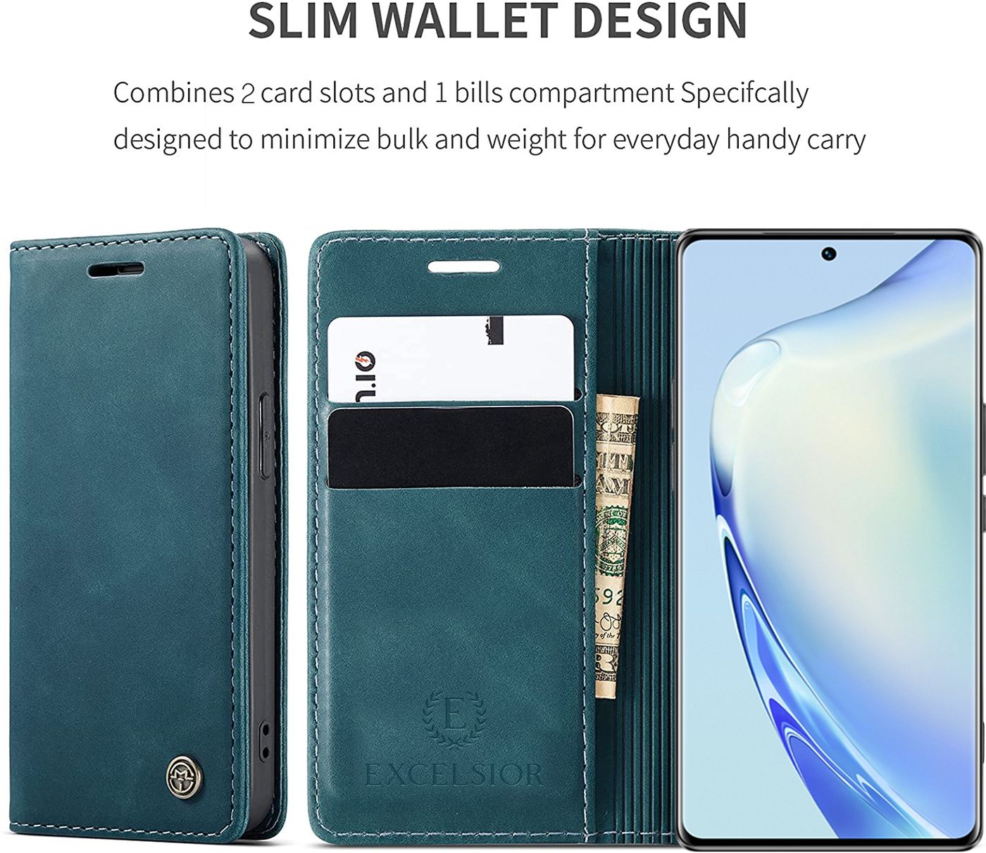 Vivo V27 | Vivo V27 Pro Premium Retro PU Leather Wallet flip Cover Case By Excelsior