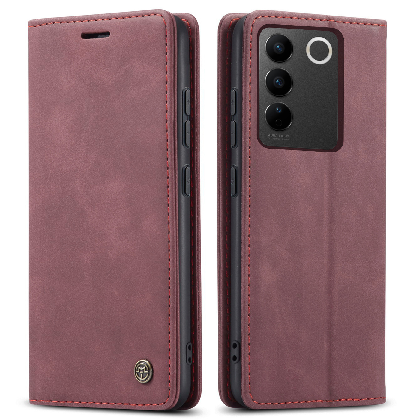 Vivo V27 | Vivo V27 Pro Premium Retro PU Leather Wallet flip Cover Case By Excelsior