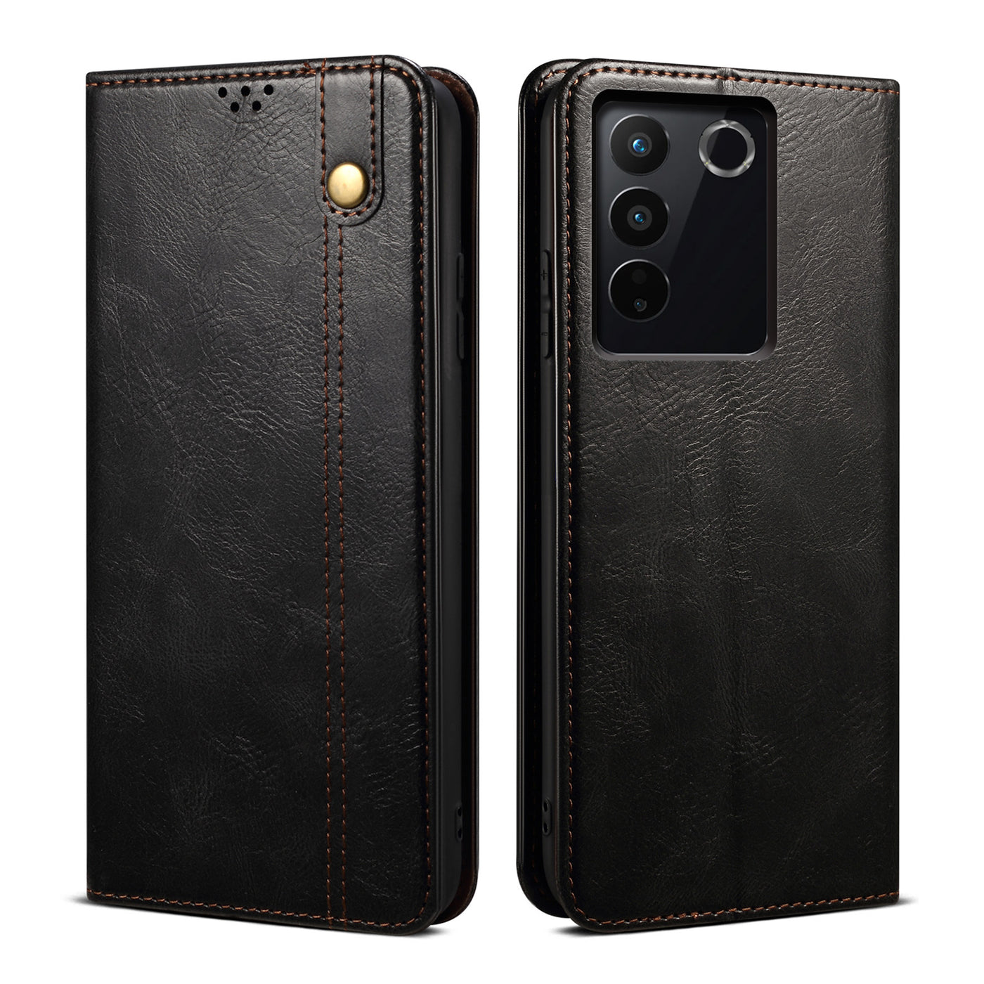 Excelsior Premium Vintage PU Leather Wallet flip Cover Case For Vivo V27 | Vivo V27 Pro 5G