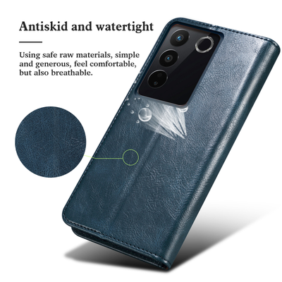 Excelsior Premium Vintage PU Leather Wallet flip Cover Case For Vivo V27 | Vivo V27 Pro 5G