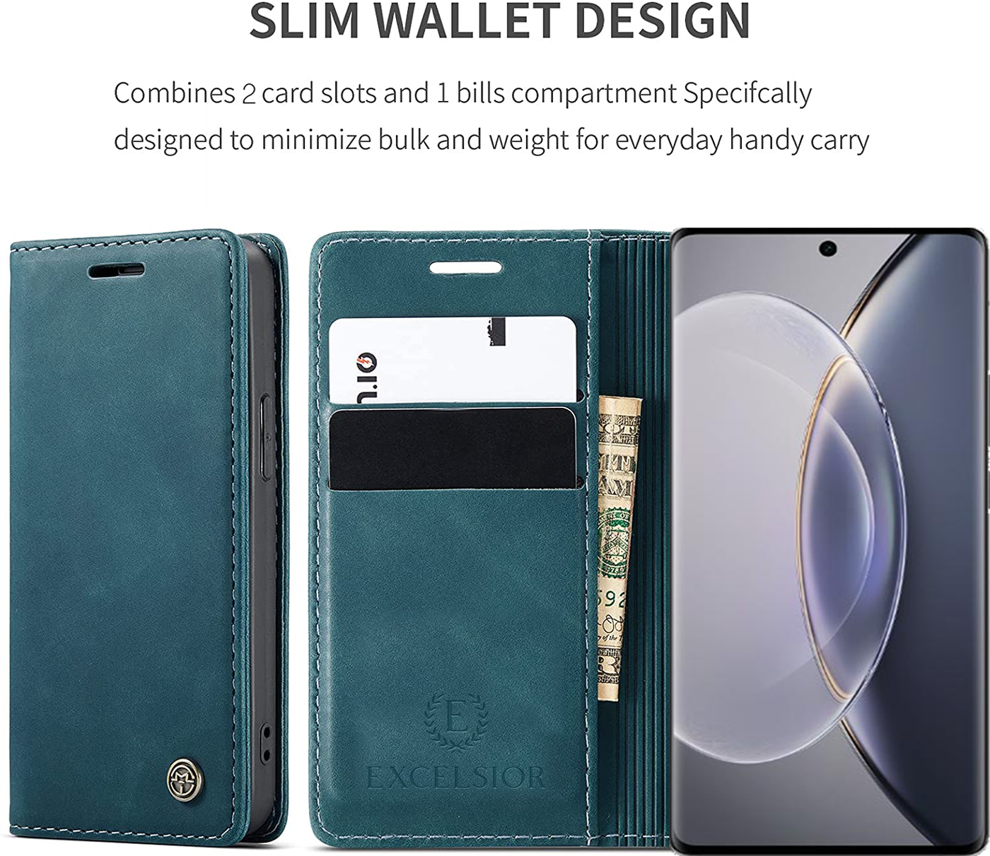 Vivo X90 Pro Premium Retro PU Leather Wallet flip Cover Case By Excelsior