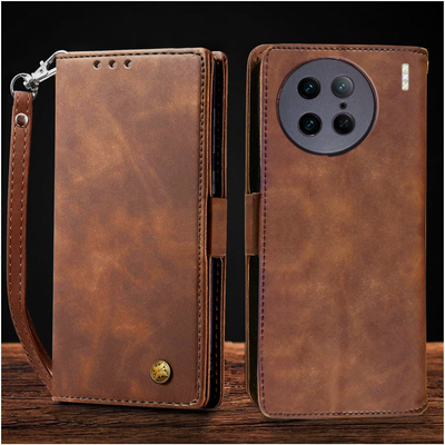 Vivo X90 Pro Premium Retro PU Leather Wallet flip Cover Case By Excelsior