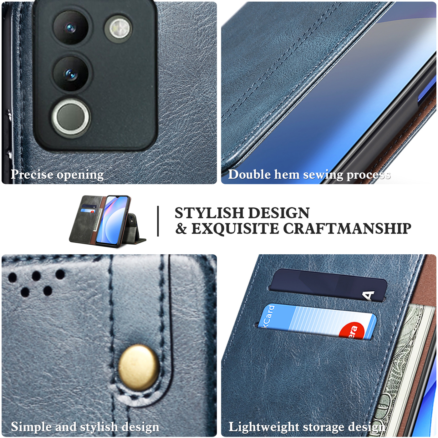 Vivo Y200 5G Premium Vintage PU Leather Wallet Flip Cover Case By Excelsior