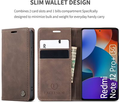 Xiaomi Redmi Note 12 Pro Plus 5G Premium Retro PU Leather Wallet flip Cover Case By Excelsior