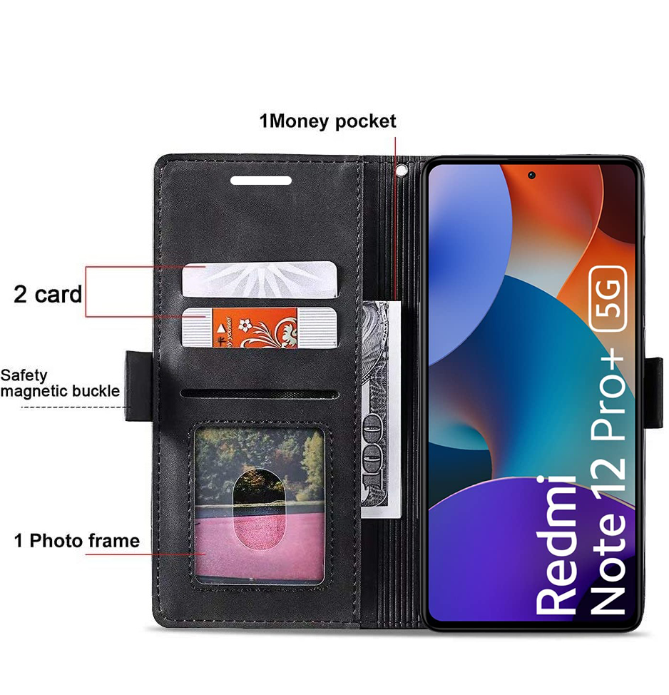 Xiaomi Redmi Note 12 Pro Plus 5G Premium PU Leather Wallet flip Cover Case By Excelsior