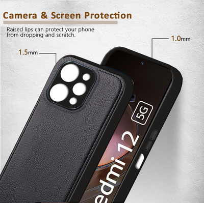Xiaomi Redmi 12 5G Premium PU Leather Back Cover Case By Excelsior