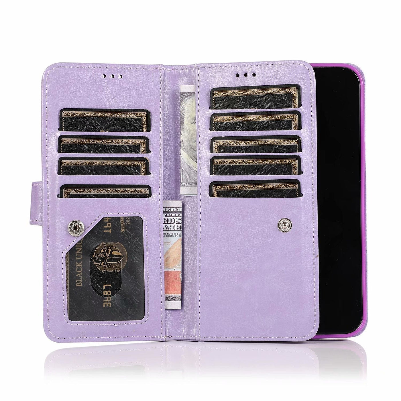 Excelsior Premium Leather Glitter Wallet Flip Case Cover | Trifold Purse Clutch For Apple iPhone 14