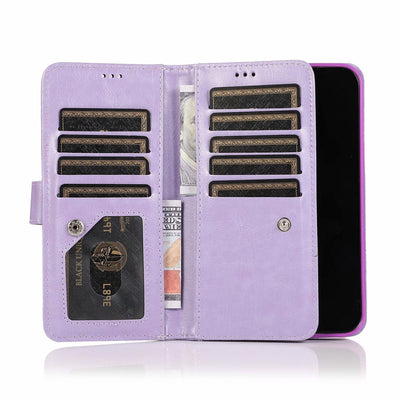 Excelsior Premium Leather Glitter Wallet Flip Case Cover | Trifold Purse Clutch For Apple iPhone 14