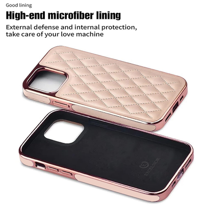 Excelsior Premium Electroplated PU Leather Back Cover case For Apple iPhone 14
