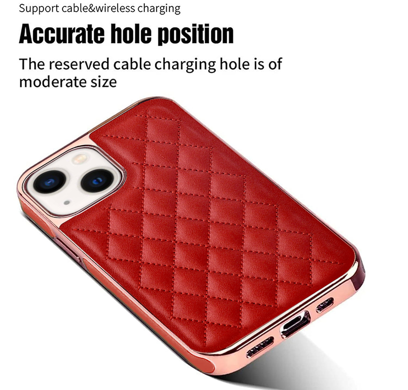 Excelsior Premium Electroplated PU Leather Back Cover case For Apple iPhone 14