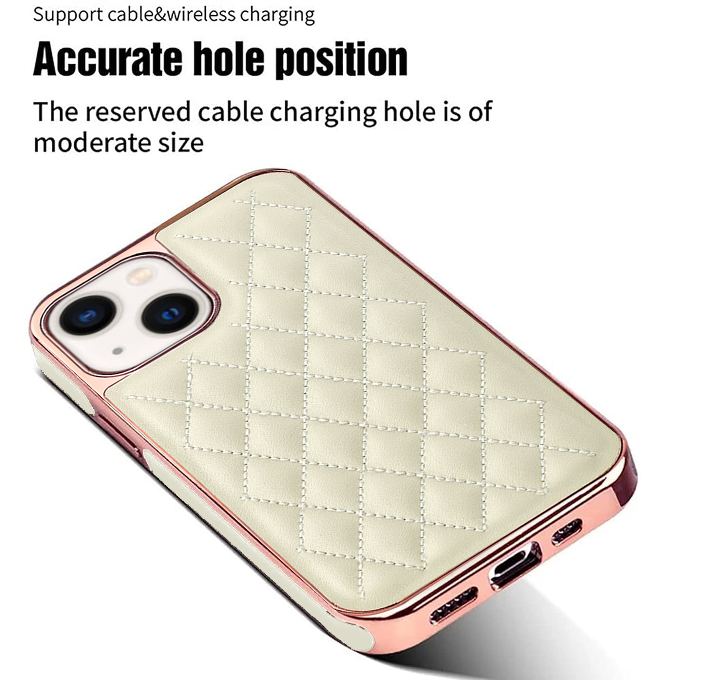 Excelsior Premium Electroplated PU Leather Back Cover case For Apple iPhone 14