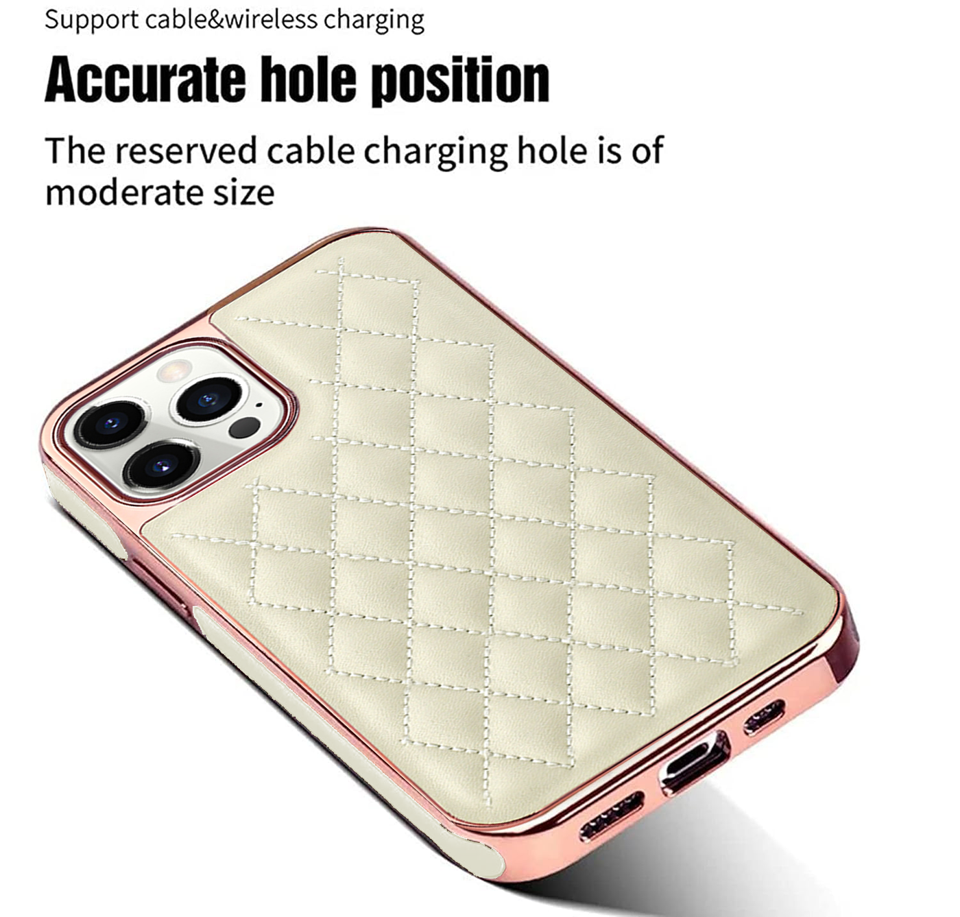 Excelsior Premium Electroplated PU Leather Back Cover case For Apple iPhone 14 Pro Max