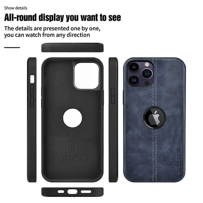 Excelsior Premium Retro PU Leather Back Cover case For Apple iPhone 14 Pro