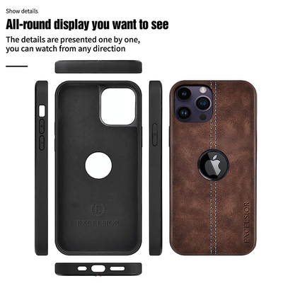 Excelsior Premium Retro PU Leather Back Cover case For Apple iPhone 14 Pro