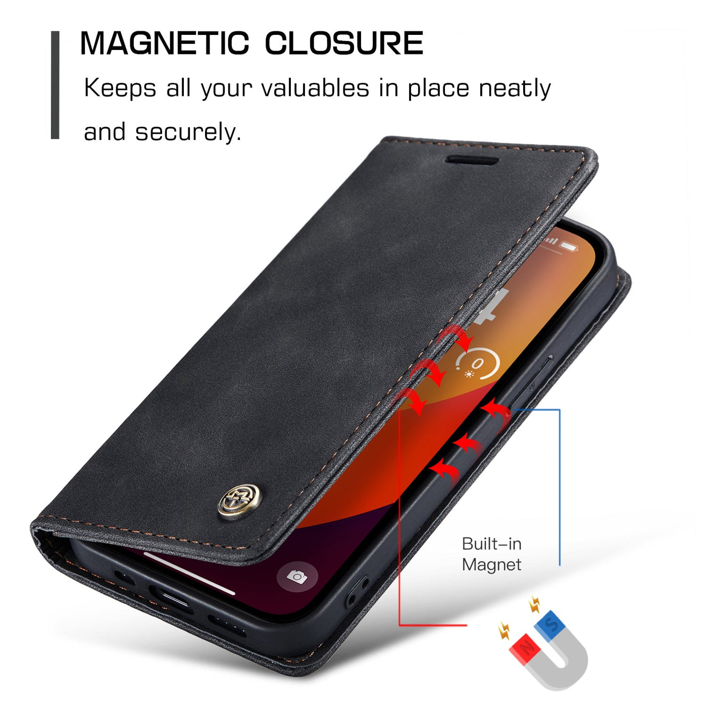 Apple iPhone 15 Pro Max Premium Retro PU Leather Wallet flip Cover Case By Excelsior