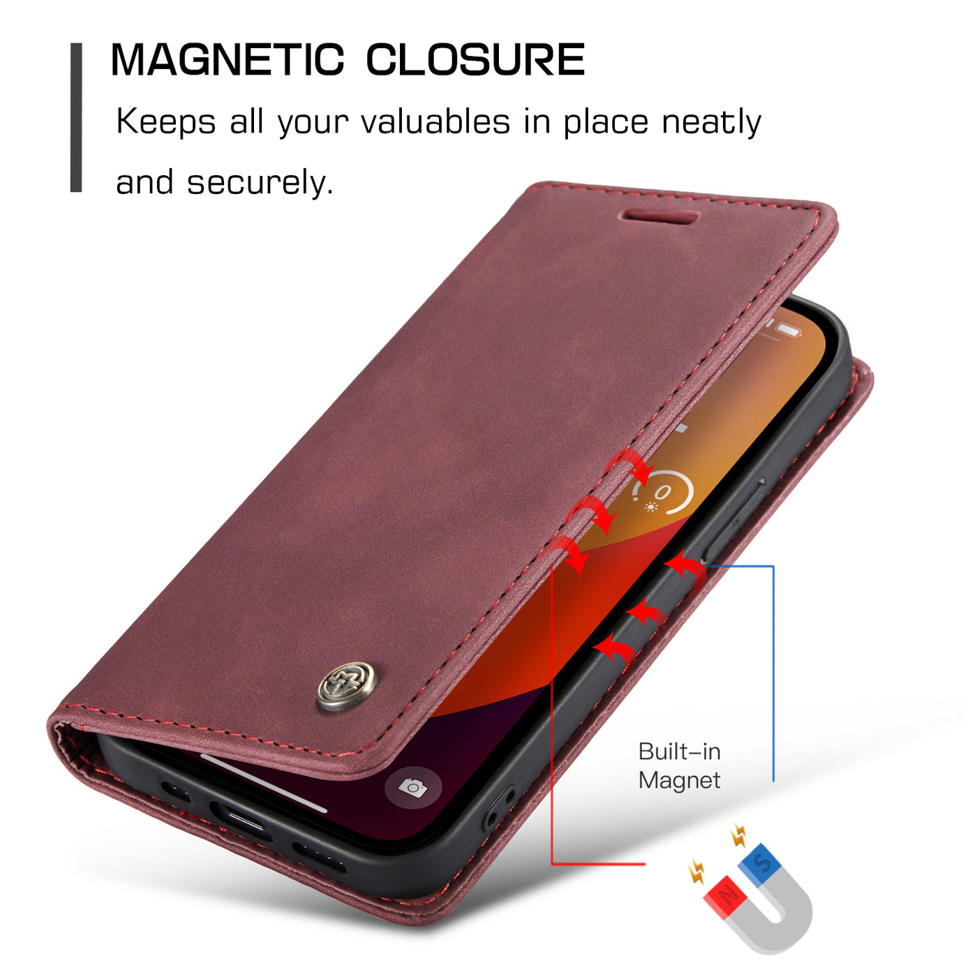 Apple iPhone 15 Pro Premium Retro PU Leather Wallet flip Cover Case By Excelsior